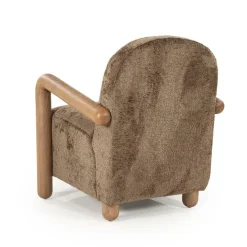 Fauteuil Retrova Bouclé en hout - Bruin - Loft24.nl