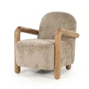 Fauteuil Retrova Bouclé en hout - Taupe - Loft24.nl