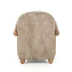 Fauteuil Retrova Bouclé en hout - Taupe - Loft24.nl