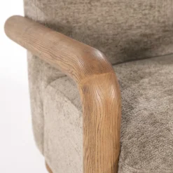 Fauteuil Retrova Bouclé en hout - Taupe - Loft24.nl