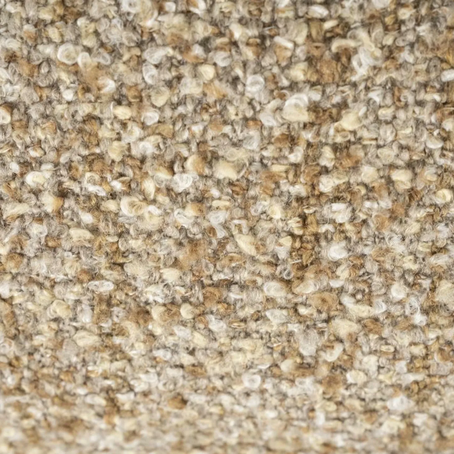 Fauteuil Reza Bouclé en naturel eikenhout - Taupe - Loft24.nl