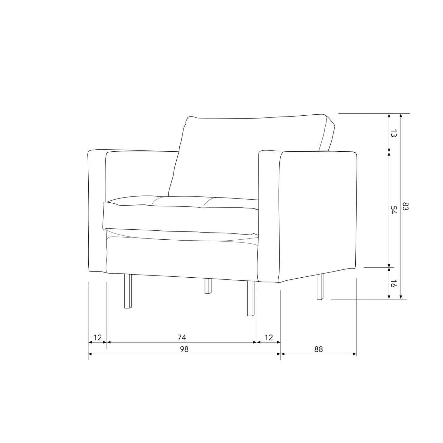Fauteuil Rodeo Classic Gerecycled Leer - Army - Loft24.nl