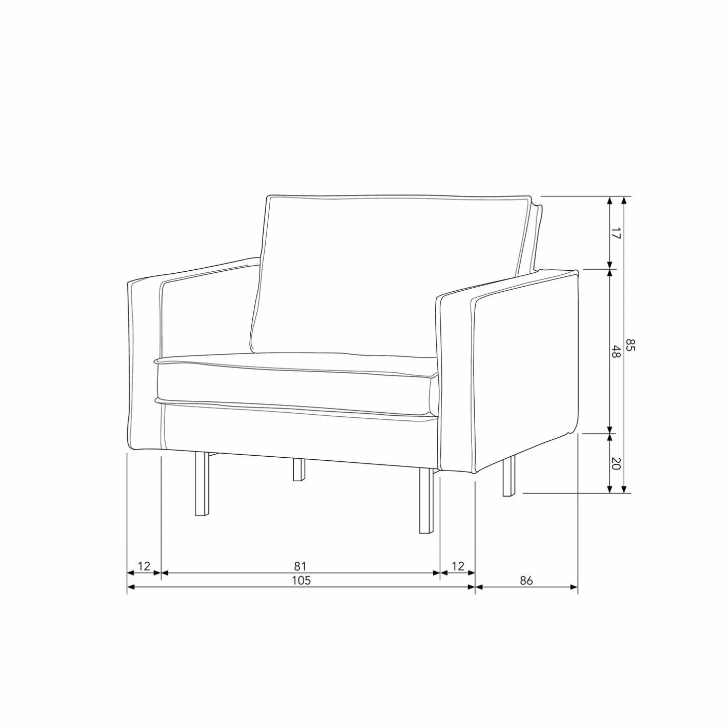 Fauteuil Rodeo Velvet - Taupe - Loft24.nl