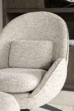 Fauteuil Ryan Met hocker Bouclé - Beige - Loft24.nl