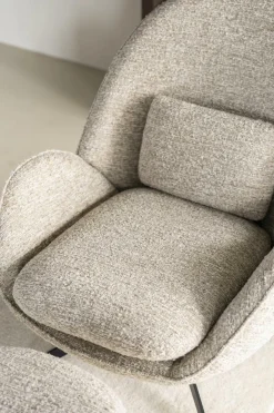 Fauteuil Ryan Met hocker Bouclé - Beige - Loft24.nl