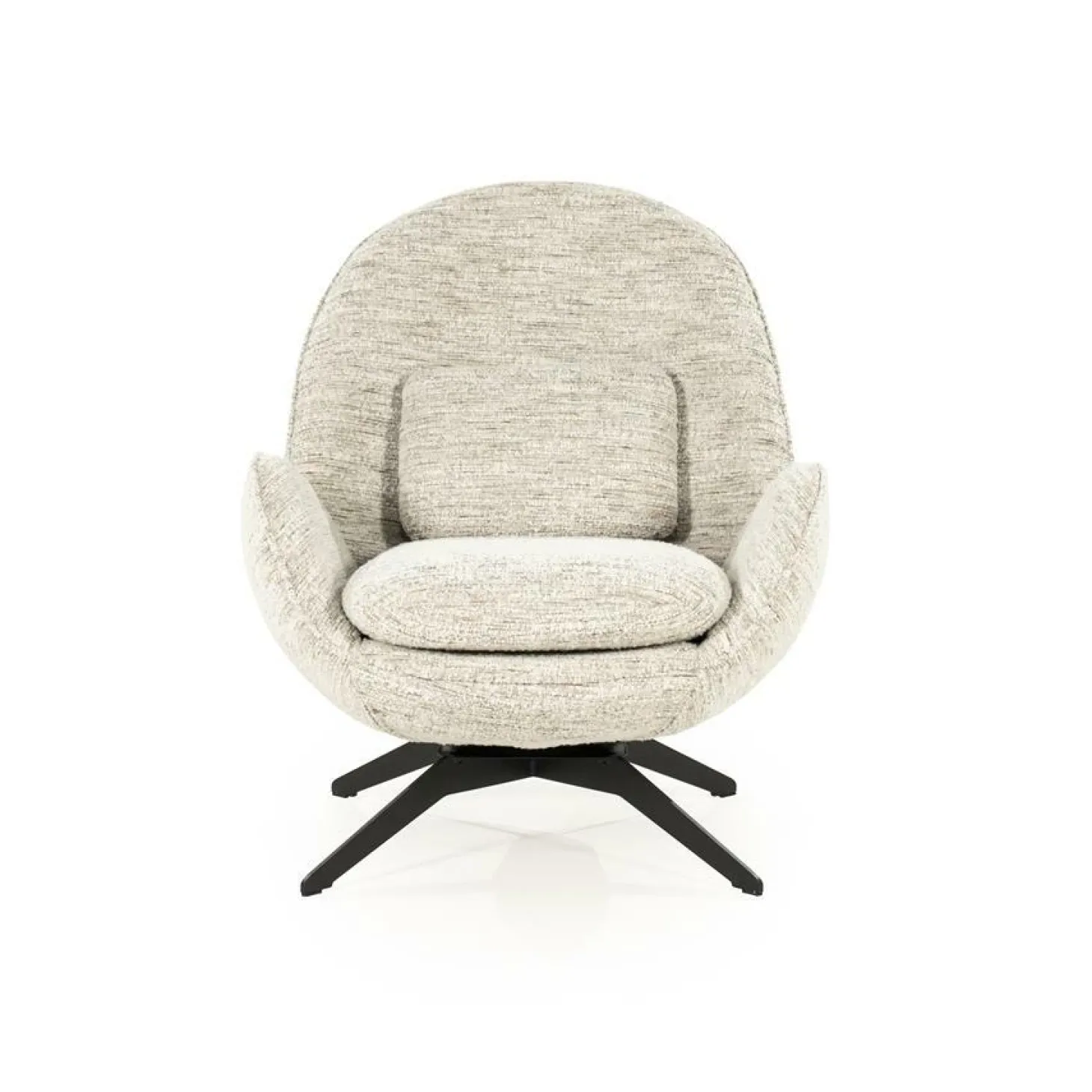 Fauteuil Ryan Met hocker Bouclé - Beige - Loft24.nl