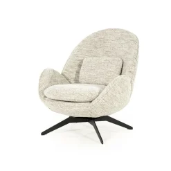 Fauteuil Ryan Met hocker Bouclé - Beige - Loft24.nl