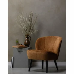 Fauteuil Sara Chenille - Cognac - Loft24.nl