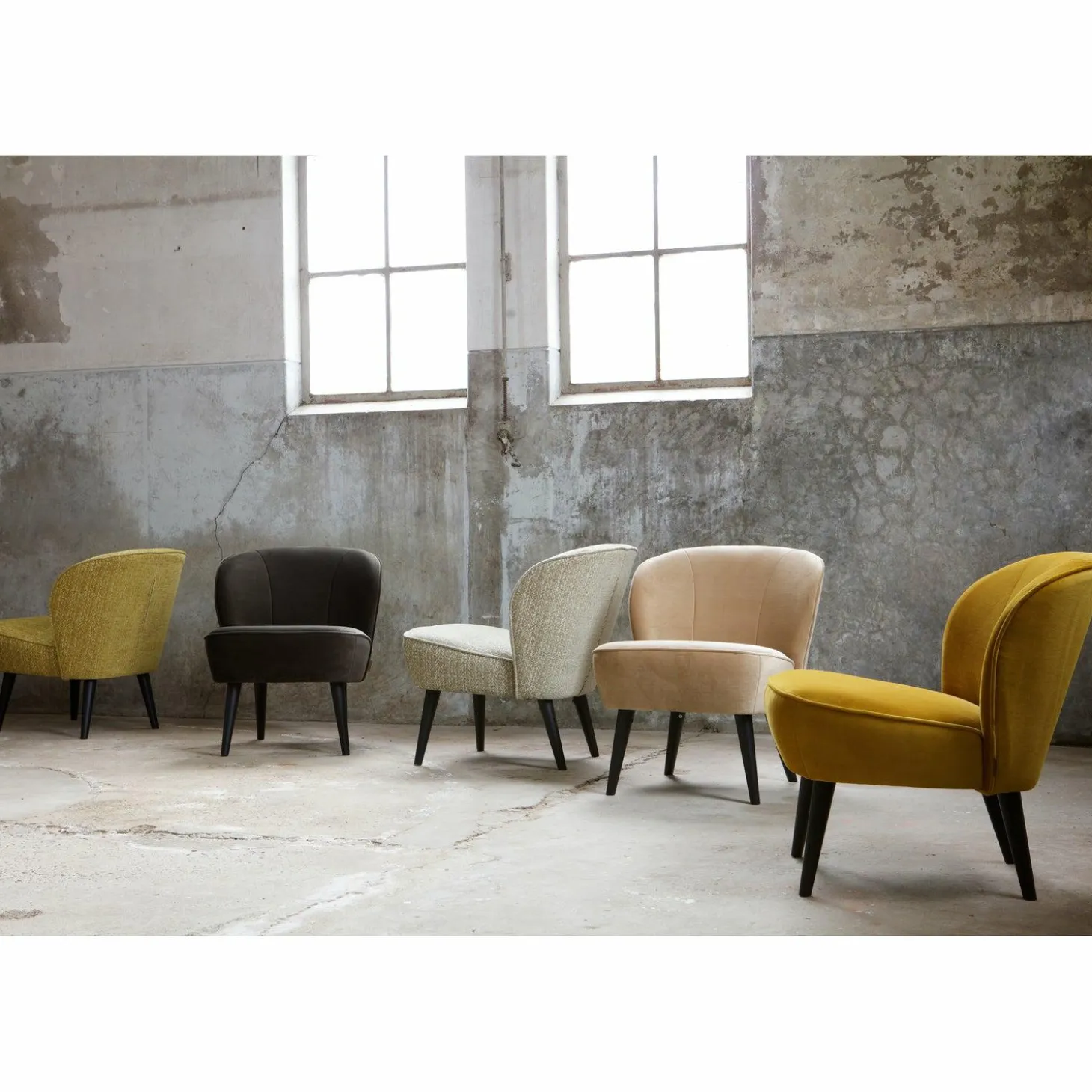 Fauteuil Sara Velvet - Okergeel - Loft24.nl