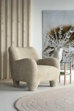 Fauteuil Shaun Sheep stof - Taupe - Loft24.nl