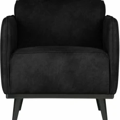 Fauteuil Statement met armleuning Suedine - Zwart - Loft24.nl