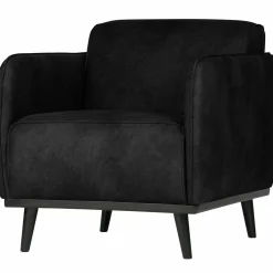 Fauteuil Statement met armleuning Suedine - Zwart - Loft24.nl