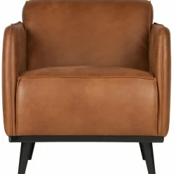 Fauteuil Statement met armleuning Lederlook - Cognac - Loft24.nl