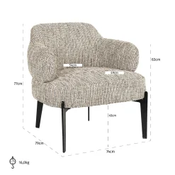 Fauteuil Venus Be Trendy - Naturel - Loft24.nl