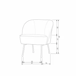 Fauteuil Vogue Velvet Fluweeel - Zwart - Loft24.nl