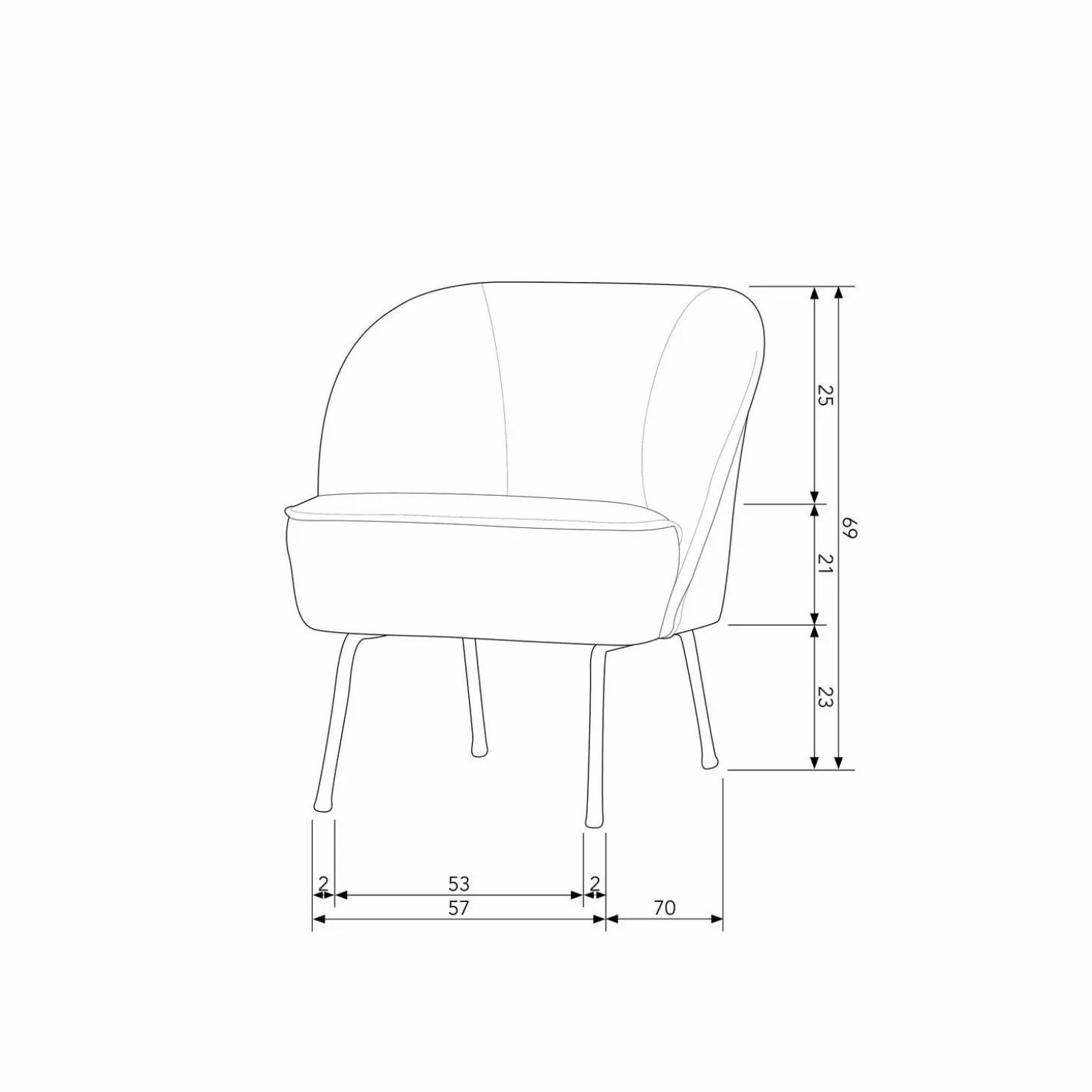 Fauteuil Vogue Velvet Fluweeel - Honinggeel - Loft24.nl