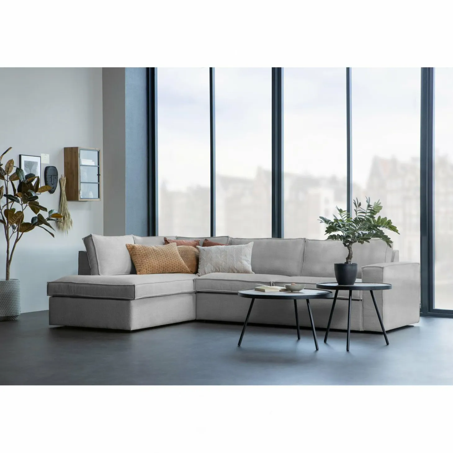 Freddie hoekbank links naturel - Loft24.nl