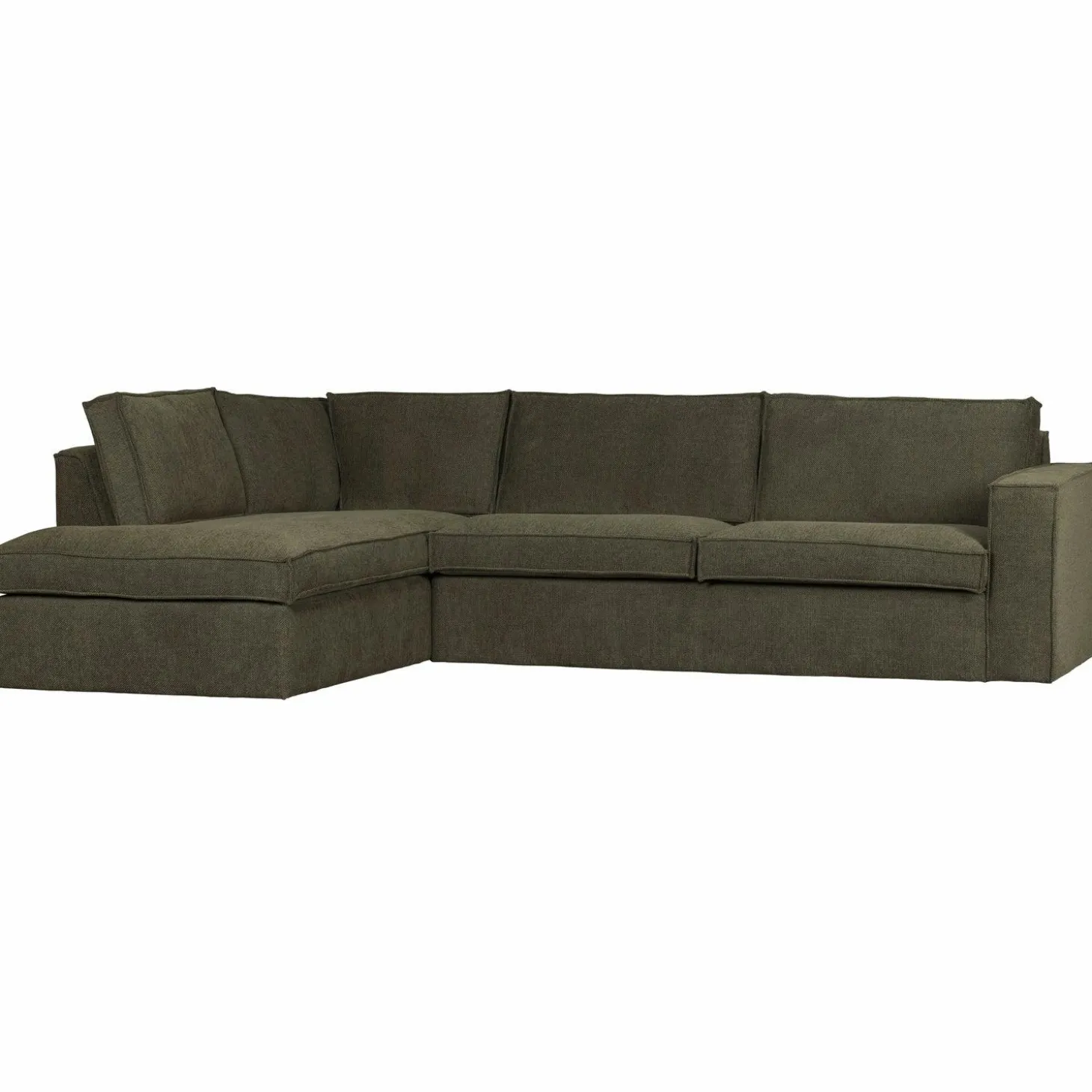 Freddie hoekbank links warm groen - Loft24.nl