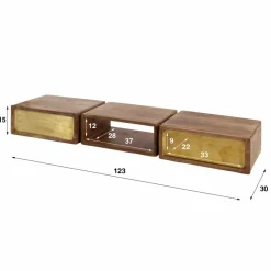 Hangend Bureau Brass 123 cm met 2 laden - Loft24.nl