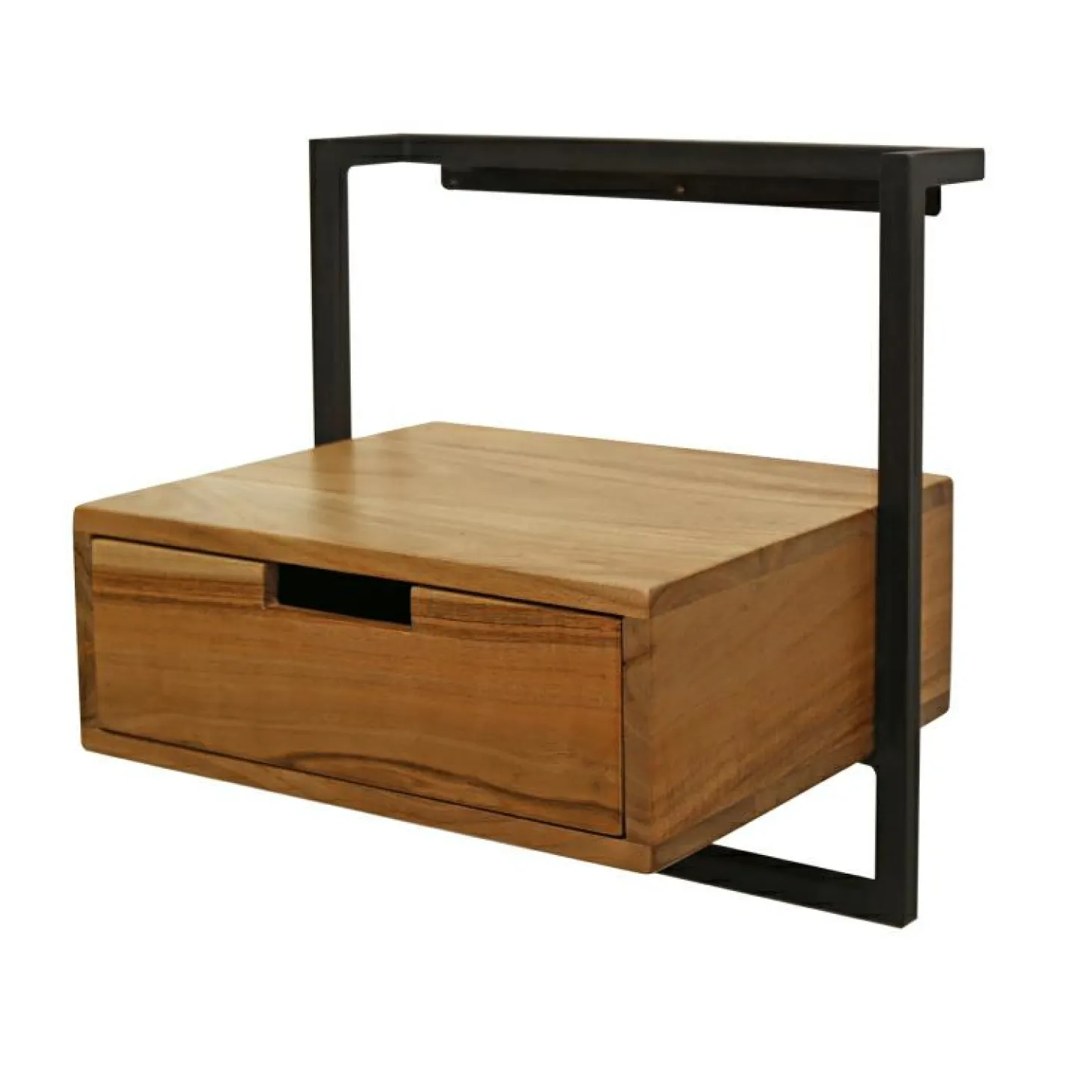 Hangend Nachtkastje Air Solid Acaciahout met 1 lade - Loft24.nl