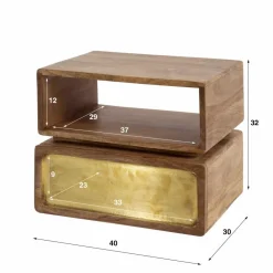 Hangend Nachtkastje Brass 40 cm Met 1 lade - Loft24.nl