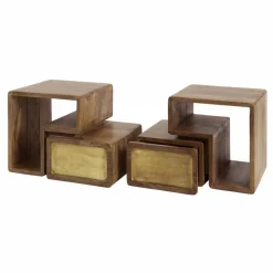Hangend Nachtkastje Brass Met 1 lade Set van 2 stuks - Loft24.nl