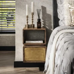 Hangend Nachtkastje Brass 30 cm Met 1 lade - Loft24.nl