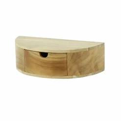 Hangend Nachtkastje Curve Acaciahout met 1 lade - Loft24.nl