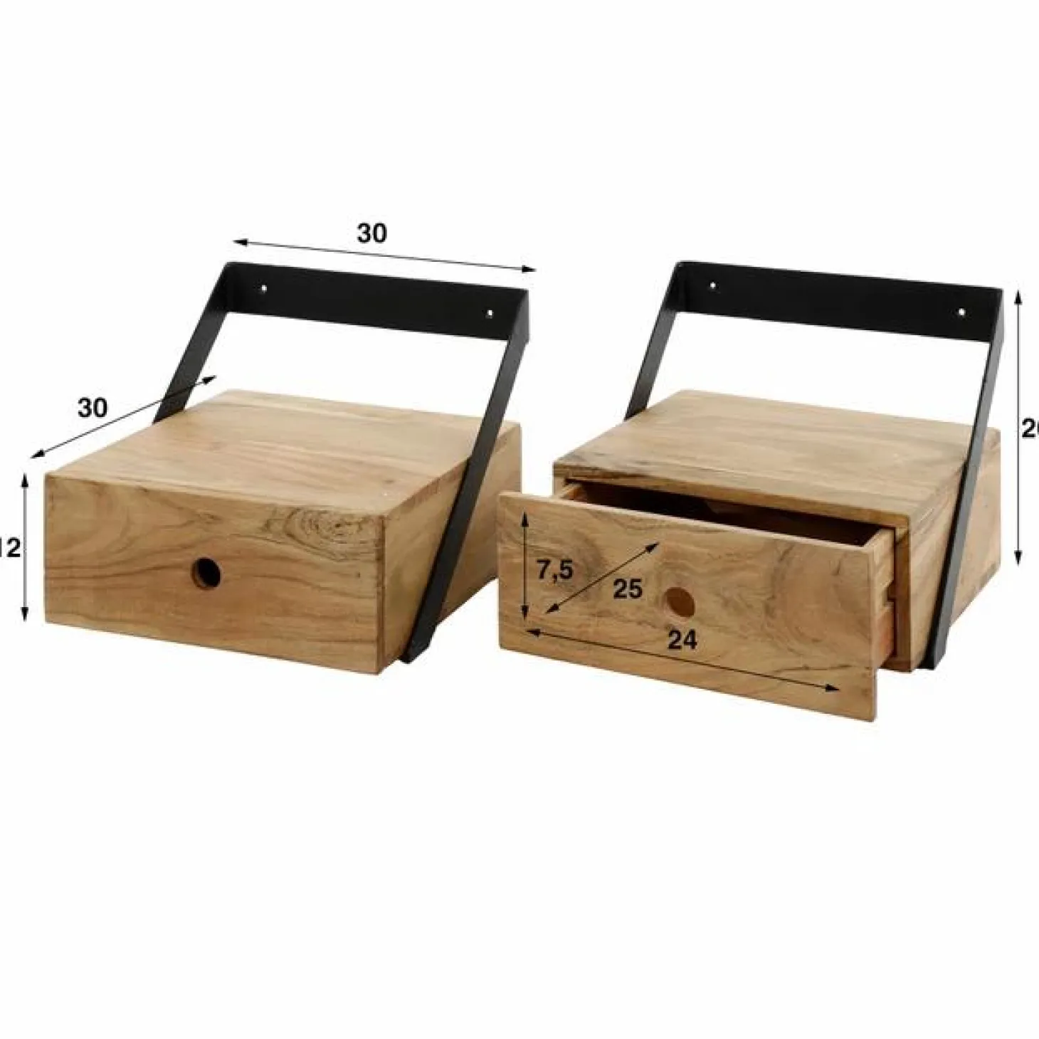 Hangend Nachtkastje Strip - Set van 2 Stuks - Loft24.nl