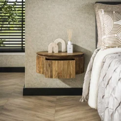 Hangend Nachtkastje Wave Rond - Zand - Loft24.nl