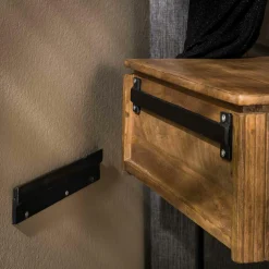 Hangend Nachtkastje Wave Mangohout met 1 lade - Loft24.nl