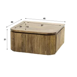 Hangend Nachtkastje Wave Mangohout met 1 lade - Loft24.nl