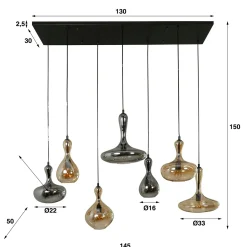 Hanglamp 4+3 Karaf - Loft24.nl