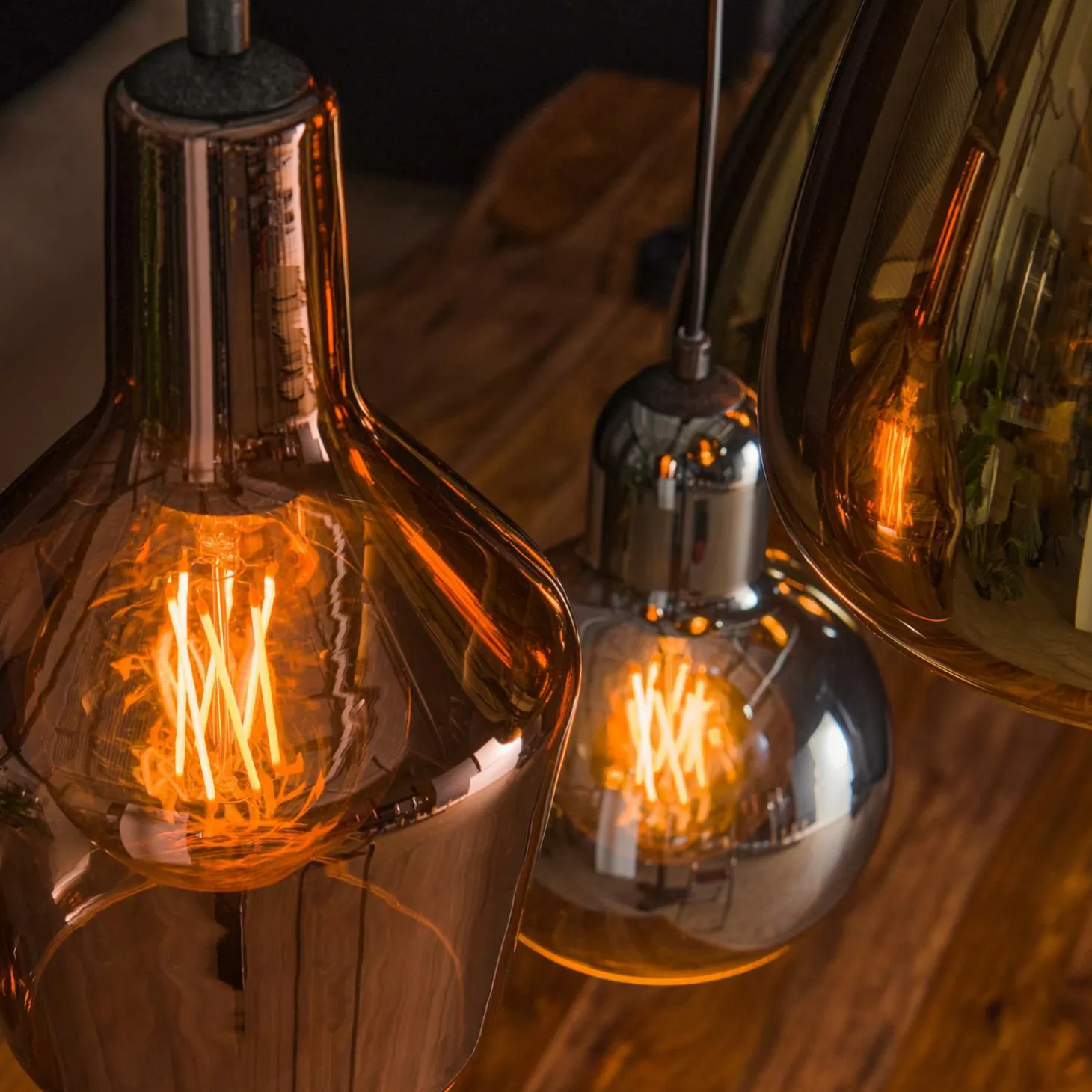 Hanglamp 3+3 mix glass tricolore - Loft24.nl