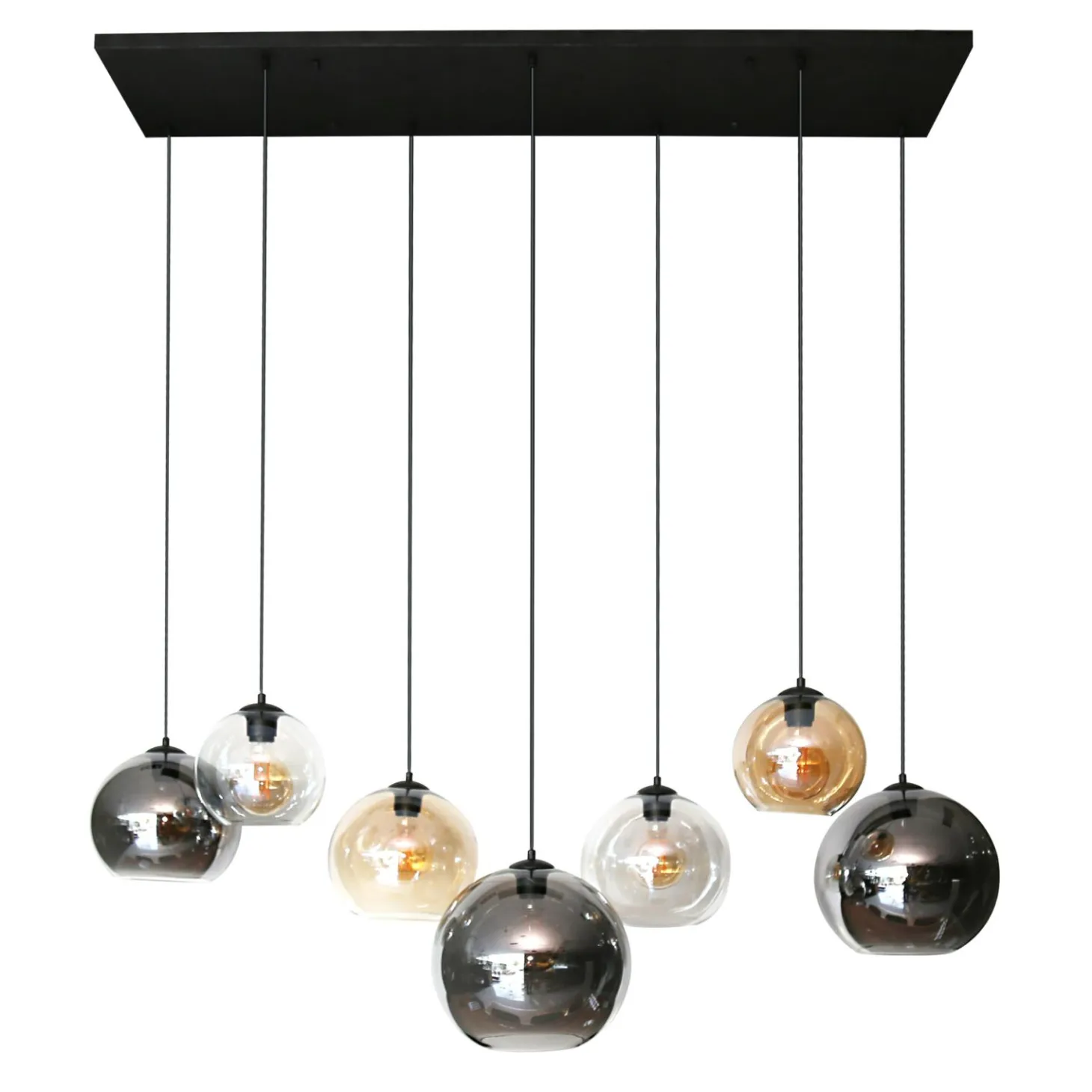 Hanglamp 4+3 multi globe XL - Loft24.nl