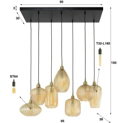 Hanglamp 4+3 V-shape pattern mix - Loft24.nl