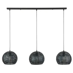 Hanglamp Armor Half Rond Zwart Bruin - 3 lampen - Loft24.nl