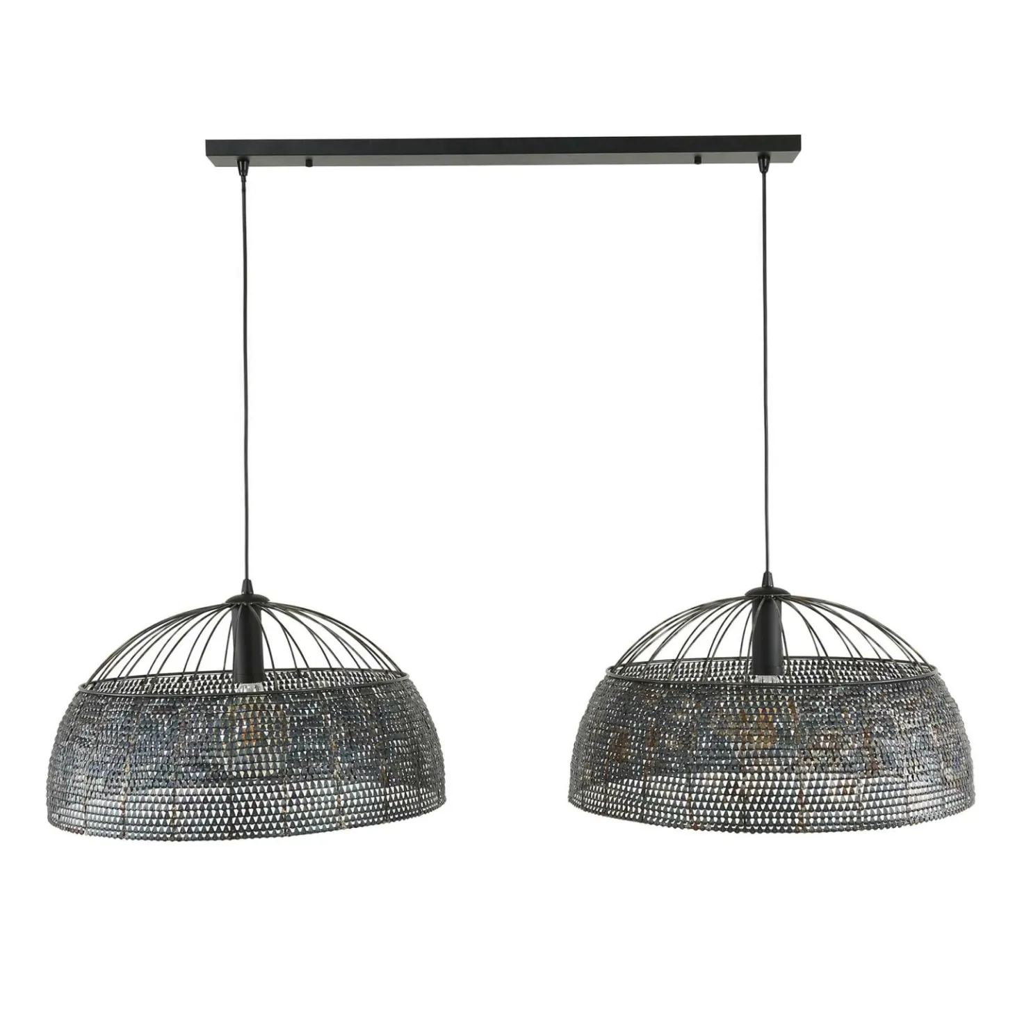 Hanglamp Armor Zwart Bruin - 2 lampen - Loft24.nl