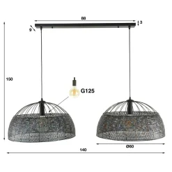 Hanglamp Armor Zwart Bruin - 2 lampen - Loft24.nl