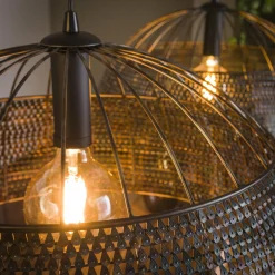 Hanglamp Armor Zwart Bruin - 2 lampen - Loft24.nl