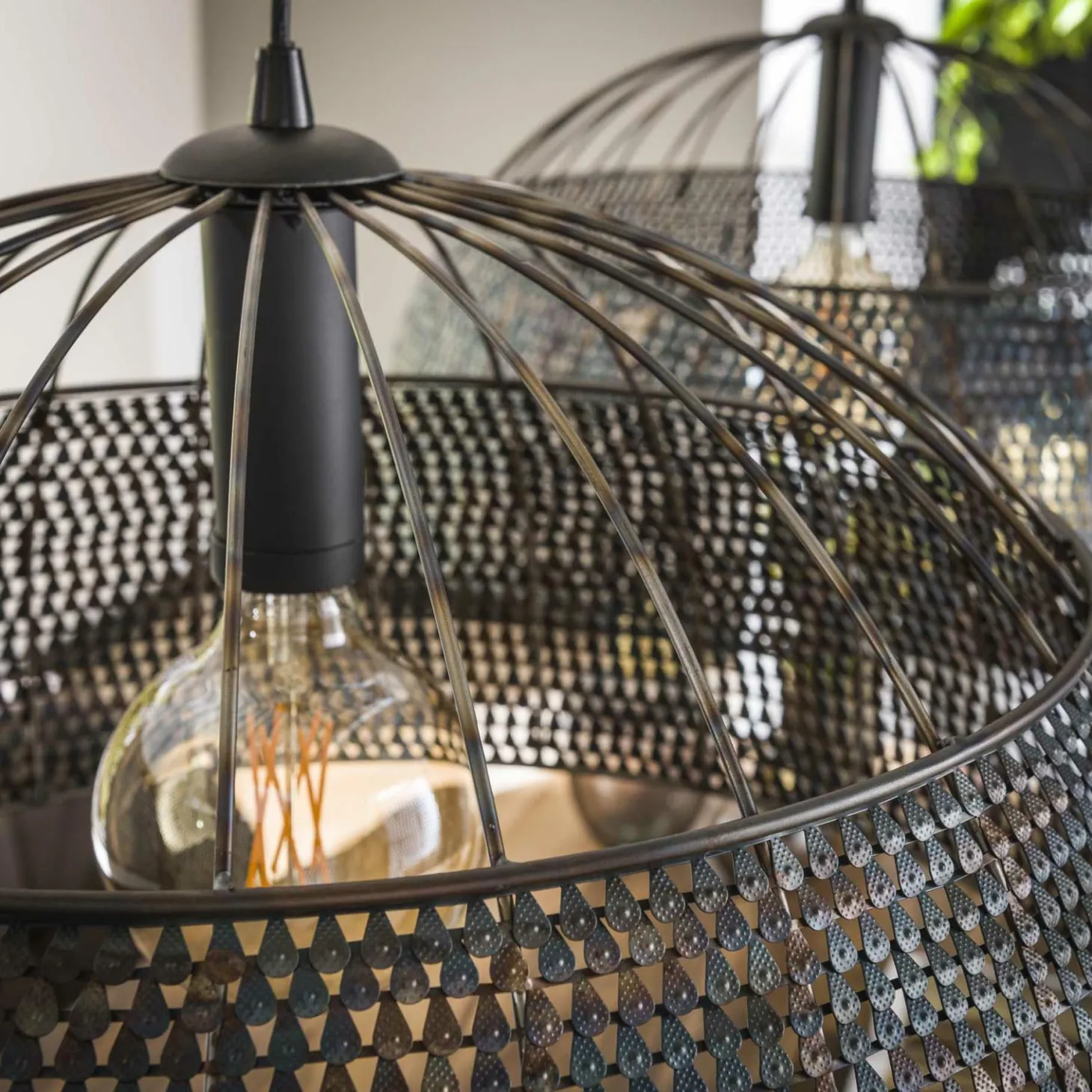 Hanglamp Armor Zwart Bruin - 2 lampen - Loft24.nl