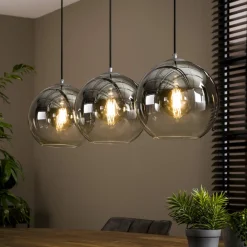 Hanglamp Bubble Shaded met 3 smoked glas bollen - Loft24.nl