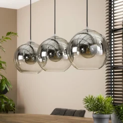 Hanglamp Bubble Shaded met 3 smoked glas bollen - Loft24.nl