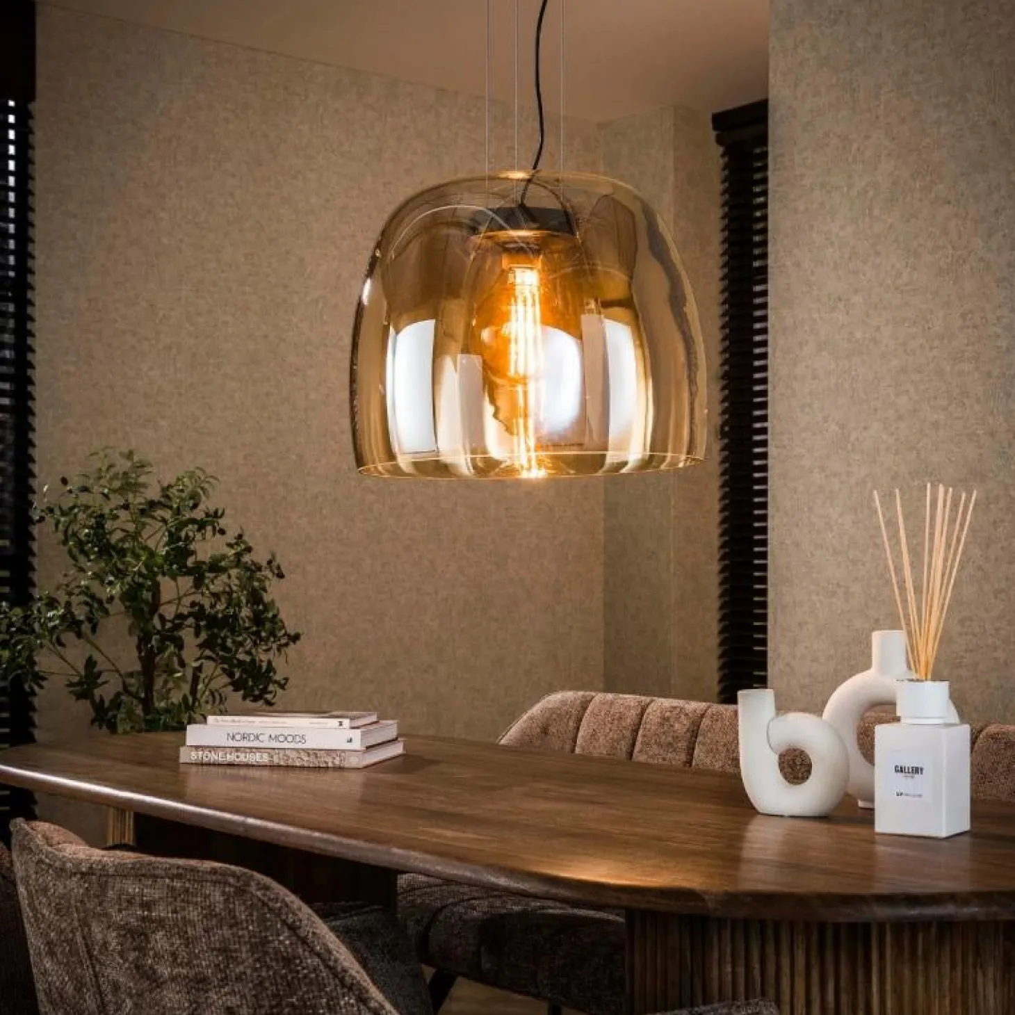 Hanglamp Drift 48cm - Amber - Loft24.nl