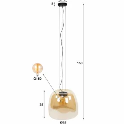 Hanglamp Drift 48cm - Amber - Loft24.nl