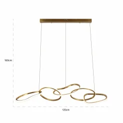 Hanglamp Flyn LED 125cm kleur Brushed Gold - Loft24.nl