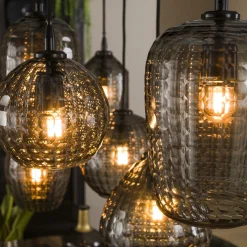 Hanglamp Hexagon Mix met 7 lampen Smoke Grey (Showmodel) - Loft24.nl