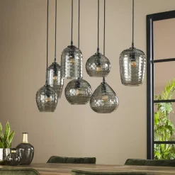 Hanglamp Hexagon Mix met 7 lampen Smoke Grey (Showmodel) - Loft24.nl