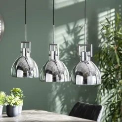Hanglamp Industry Chromed glass 3 lampen - Loft24.nl
