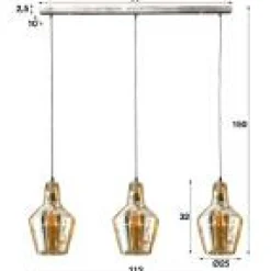 Hanglamp Kegel - Amber Glas - Loft24.nl